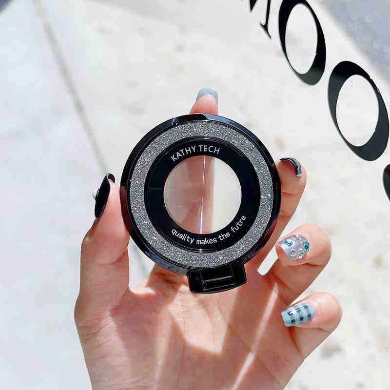 New Magnetic Mobile Phone Bracket Glitter Ring Cd Beauty Makeup Mirror Desktop Mobile Phone Bracket Creative Ring Bracket - Image 1